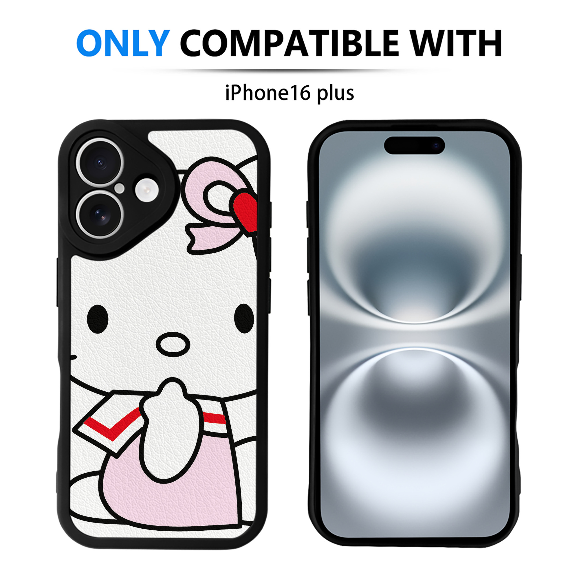 （画像用） Hello Kitty ハローキティ 【iPhone 16シリーズ対応】シリコンスマホケース（レザー調） 材質：シリコン